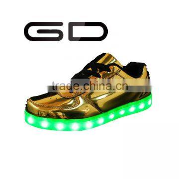 GD new trend sequined PU material led lighting night casual adult shoes