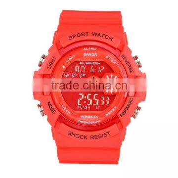 Fashion Trend 2016 New Sale Unisex Japan Quartz Rubber Strap Red Lucky Sport Watch