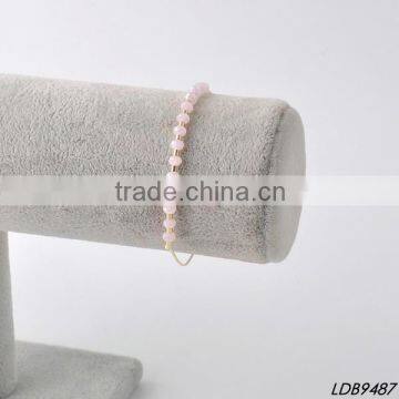 Pink beaded with gold tube bracelet friendship bracelet                        
                                                                                Supplier's Choice