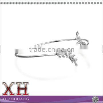 XH Jewelry 925 Silver Jewerly Wholesale Nature Leaf Stackable Bangle