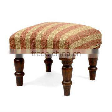 Natural Furnish Wool Jute Bold Stripe Stool