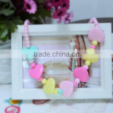 2014 new design yiwu colorful friendship heart necklace