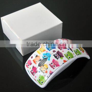 2.4G Wireless Foldable Optical mouse With Customs full color print