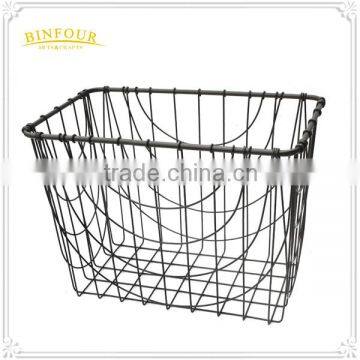Industrial Style black Wire Metal Storage Crate Vintage Basket Shop Display