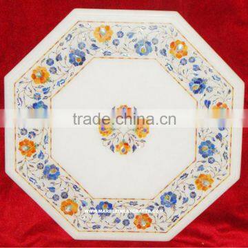 Marble Inlay Coffee Table Top, Pietra Dura Table Tops