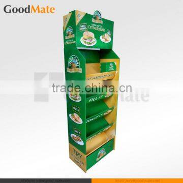 Foods Floor POP Cardboard Display Stand With Five Tier