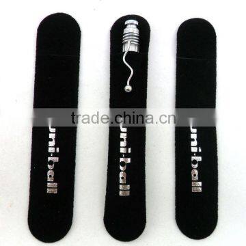 China black velvet pen pouch,hot stamping in silver