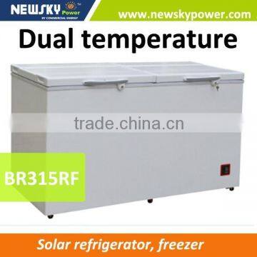 DC solar powered deep freezer dual temperature control refrigerador BR315RF