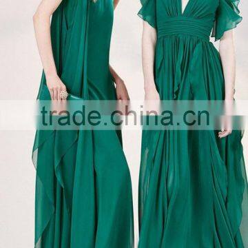 China Factory Wholesale Elegant Style Female green prom dress