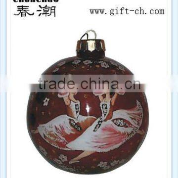 inside painted glass ornamnet ball for christmas decoration