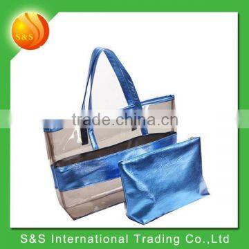 2015 new style tote transparent beach bag