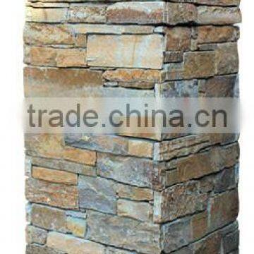 beige cement natural stone pillar