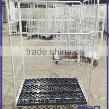 Logistic foldable steel storage roll containers