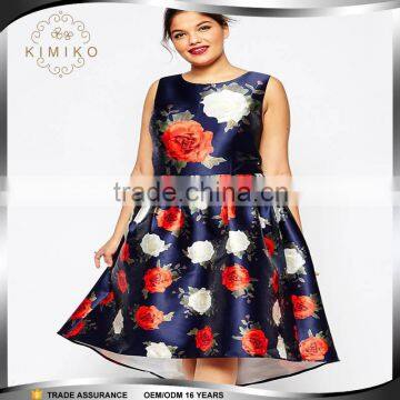 Garment 3XL Plus Size Dresses Flower Printed for Women