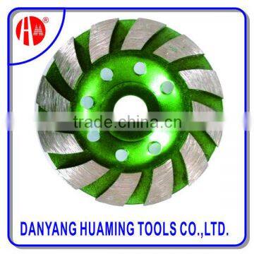 Danyang Factory high quality diamond segments Turbo Cup Grinding Wheel for concrete and stones