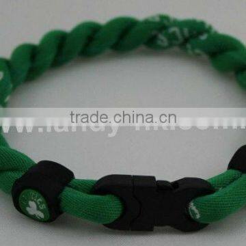 Triple Braid Titanium Germanium Ionic Basketball Team Bracelet Celtics