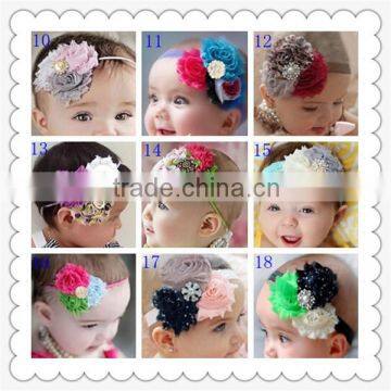 Top baby girls beautiful flower headband,ribbon bow hair,fashion ribbon flower headband