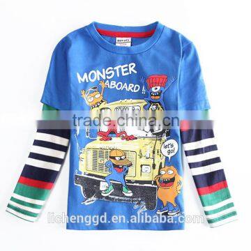 (A56296Y) latest design children clothing nova kids wear 100%cotton printed funny cartoon parttern top baby boys t shirts