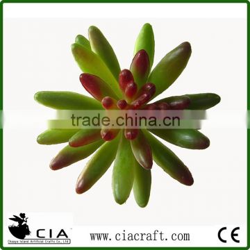 Plastic Artificial Succulent Greenery Pick in Green with Red Heart