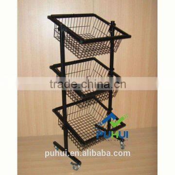 slanted ajustable basket display stand