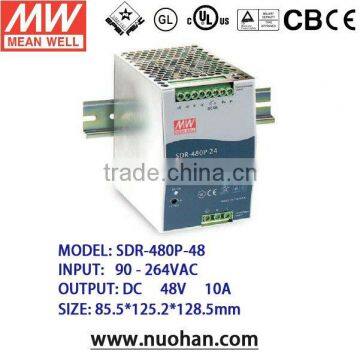 Meanwell 480w 48v power supply SDR-480P-48 din rail with parallel function