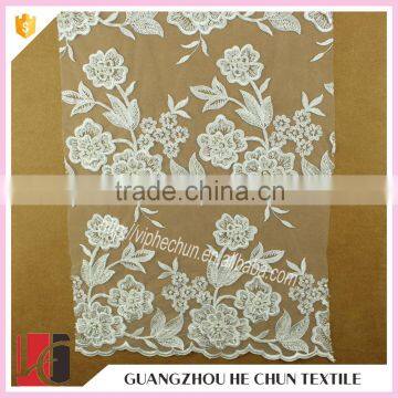 HC-5644-1 Hechun Hot Products to Sell Bead Rose Flower Shape Georgette Bridal Lace Fabric