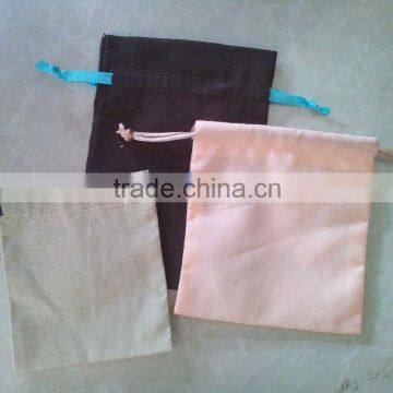 custom organic drawstring cotton tea bag