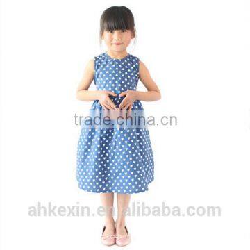 Cute heart cheap cotton fabric girls princess dress