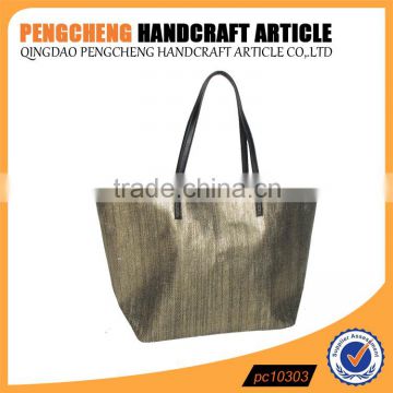 New high quality paper straw bag with polyester beach handbag                        
                                                Quality Choice