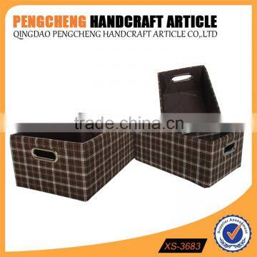 Hot Sale Portable Stripe Line Polyester Storage Box With Handle