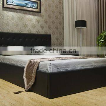 Eastern King Black Leatherette Storage Bed,Modern Leather Bed With Lift Storage MA001 photo-3