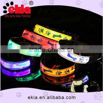 Dog Product Hot Sale LED Luminous Dog Collars With Paw Bone Print                        
                                                Quality Choice