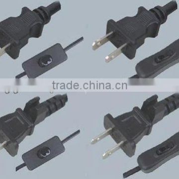 UL salt lamp power cord,America type switch power cord