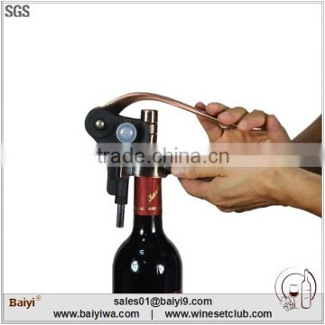 Portable zinc alloy corkscrew wine opener with wine stopper