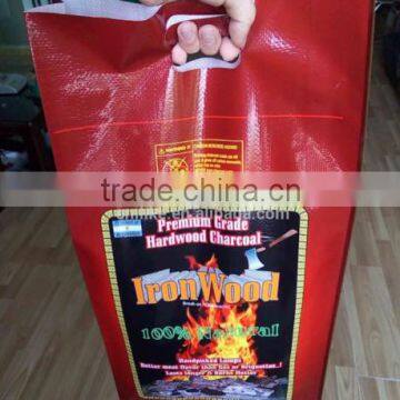 woven PP laminated 50*10cm 10kg bag for charcoal firewood packing