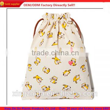 Quality cotton drawstring bag with print