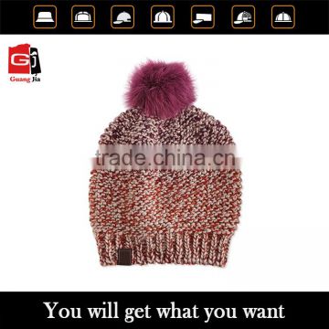 2015 design your logo new and fashion knitted girl hat winter