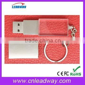 Crystal Material and USB 2.0 Interface Type LED logo crystal usb pen drive