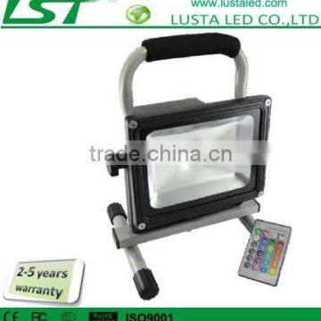 RGB LED Flood Lights 12V 24V Battery Power 10W 20W Rechargeable LED Floodlight IP65 Outdoor Portable LED Flood Lights