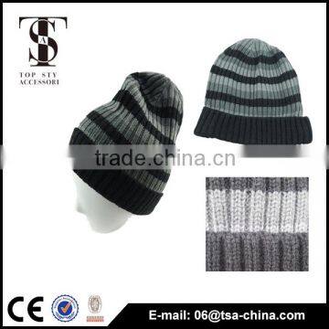 Classcal design acrylic men's Stripe Beanie Hat