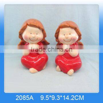 Sitting ceramic christmas crafts angels for wholesale