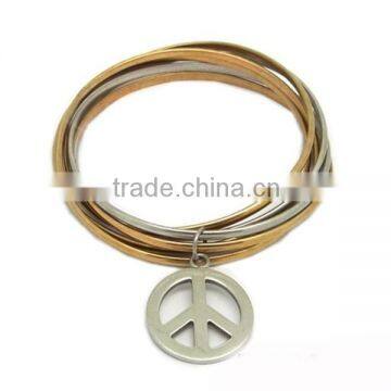 Ladies stainless steel charm bracelet wholesale bangle for women