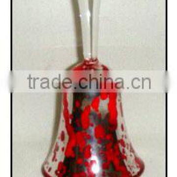 Hand Painted Decorative Silver-red Hanging Glass Bell