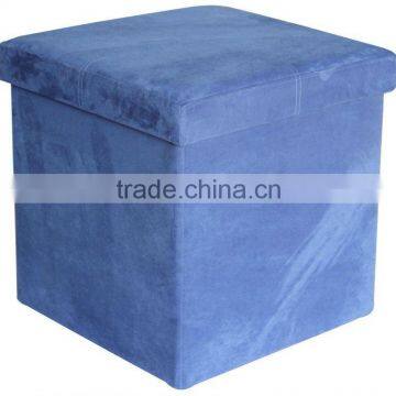 Very useful!Blue Suede foldable storage ottoman