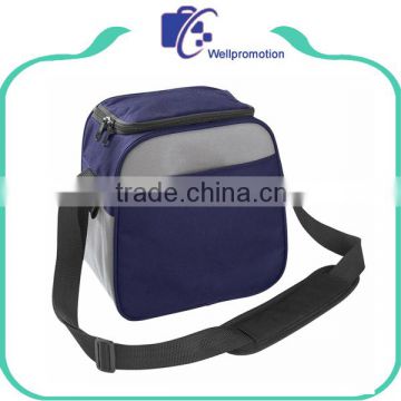 Messenger style insulated fitness food delivery cooler lunch bag with long shoulder strap