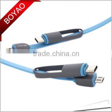 2016 Factory Wholesale High Quality Promotional Gift TPE Material Retractable 2 in 1 Micro USB Cable Sync Data Charging photo-3