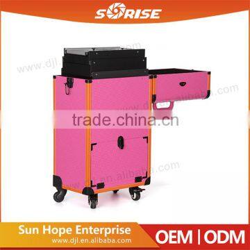 Premium Professional PVC Rolling Makeup Case With Cosmetic Drawer photo-3