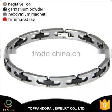 Mens Black Tungsten Magnetic Ceramic Bracelet With Energy Magnetic and CZ Bracelet Magnetic Tungsten Bracelet photo-4
