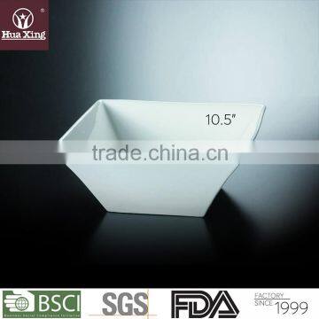 H3855 wholesale white corundum porcelain square bowl white ceramic