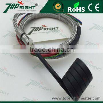 Topright Electric Spring Coil Heater with J thermocouple metal Braid Wire